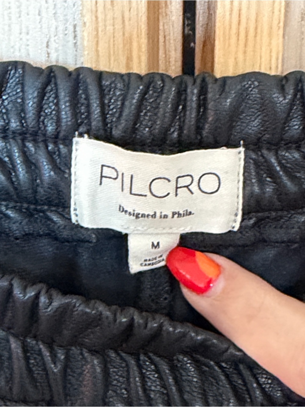 Pilcro Black Wide-Leg Faux Leather Pants - Picture 2 of 6